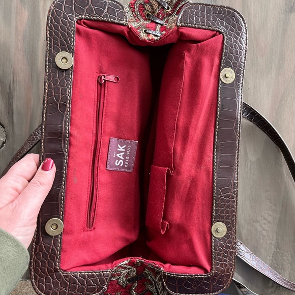 The Sak Tapestry Handbag Red/Brown - Picture 9 of 14